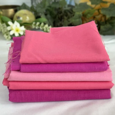 Vintage Fabric Linen & Cotton Scrap Lot Shades Of Pink - Craft Junk Journal - Image 1 of 3
