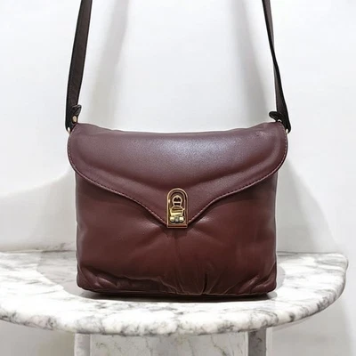 Vintage 80s 90s ETIENNE AIGNER Leather Shoulder Handbag Flap NEW NWT OXBLOOD NEW - Image 1 of 4