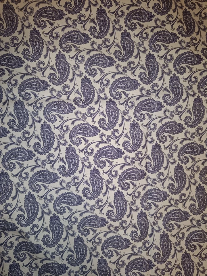 Paisley Stoffrest blau weiß Nähen Patchwork Quilten Kinderstoff - Bild 1 von 3