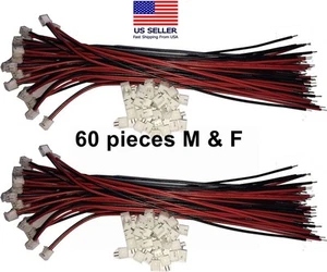 60 Stück 2 Pin 1,25 mm Buchse auf einer Seite - 150 mm 1571 28 AWG & 60 STCK 2 - Bild 1 von 7