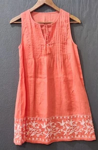 Ann Taylor XS? Orange Sommer Freizeit Küste ärmelloses Kleid (E14) - Bild 1 von 6