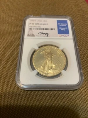 1990 W $50 Gold Eagle PF 70 Ultra Cameo with Edmund Moy Signature - Imagem 1 de 2