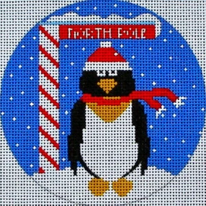 Needlepoint Handpainted Amanda Lawford Christmas North Pole - Picture 1 of 1