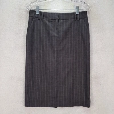 Stefanel Womens Skirt Size 4 Black Striped Stretch Knit Classic Italian Pencil - Image 1 of 4