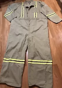 Bulwark Excel FR Coveralls Mens 64 LN X 34” Flame Resistant Khakis Reflective - Picture 1 of 13