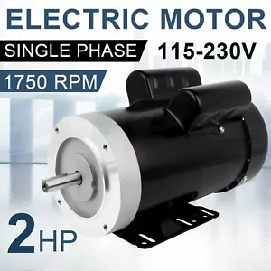 Electric General Purpose Motor 2HP 56C 1750RPM Single Phase 5/8"Shaft TEFC - Picture 1 of 12