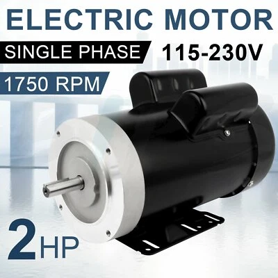 Electric General Purpose Motor 2HP 56C 1750RPM Single Phase 5/8"Shaft TEFC - Image 1 of 4