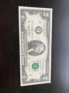 2 dollar bill 1995 series f RARE GREAT CONDITION - Picture 1 of 6