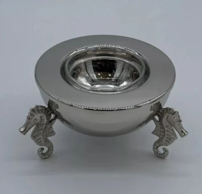 Sea Horse Cuenco de caviar aislado de doble pared con cuenco de vidrio - Servidor de caviar Foto 1 de 3