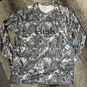 HUK Herren Pursuit Crew Langarm Sonnenschutz Angeln Shirt Medium Neu mit Etikett grau - Bild 1 von 5
