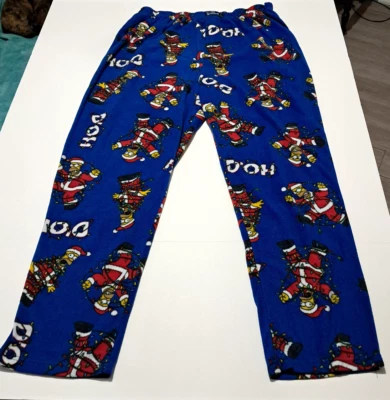 The Simpsons Boy's Sleepwear XL Blue Pajama Pants Homer Simpson Christmas Santa - Image 1 of 4