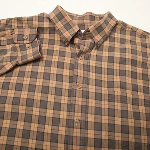 Viyella Hemd Herren 2XL XXL grau braun kariert Baumwolle Wolle Tasche Button Down - Bild 1 von 9