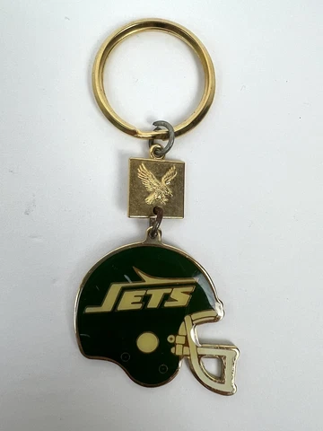 Vintage Winston NFL NY Jets Metal Football Helmet Keychain Throwback 1988 RJRT Cover