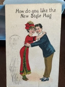 1915 Wie gefällt Ihnen der neue Stil Umarmung gepostet Postkarte umarmen TX - Bild 1 von 2