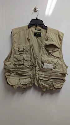 Crystal River Fly Fishing Vest Camping Photography Vest Hunting Size XL KHAKI  - Image 1 of 4