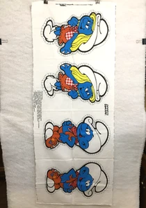 Fabric panel cowboy Smurf cowgirl Smurfette western toy pillow doll 14" Vintage - Picture 1 of 10