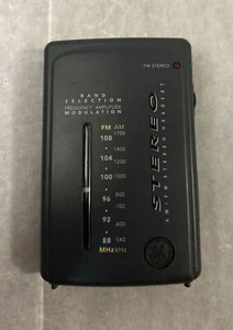 GE 7-1637A AM/FM Stereo Headset Radio Handheld Portable USED Works FAST SHIPPING - Picture 1 of 6