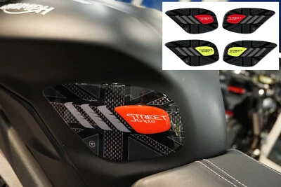 2 3D Motorcycle Tank Side Protectors Compatible Triumph Street Triple 2013-2021 - Image 1 of 4