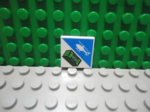 Lego 1 White 2x2 tile printed with helicopter and 100 dollar bills NEW - Picture 1 of 1