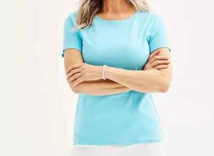 Croft & Barrow Essential Damen-T-Shirt mit Rundhalsausschnitt einfarbig mehrere Größen & Farben - Bild 1 von 16
