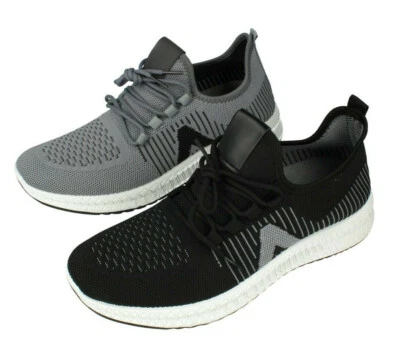 Zapatillas de deporte con cordones de punto gris o negro Reflex para hombre: A2R186 Foto 1 de 2