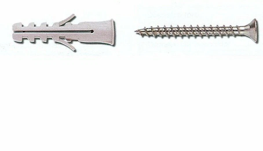 100 TASSELLI IN NYLON UNIVERSALI + VITE  6X30 MM PER FISSAGGI LEGGERI 8702263 - Immagine 1 di 1