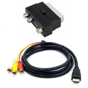 1080P HDMI S-Video zu 3 RCA AV-Audiokabel mit SCART 3RCA Adapter NEU - Bild 1 von 11