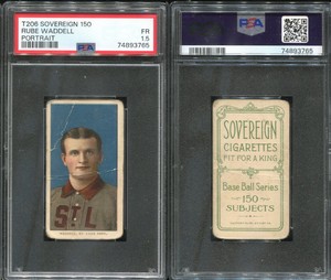 T206 Rube Waddell portrait HOF ~~ PSA 1.5 ~~ Sovereign 150 back *tough*