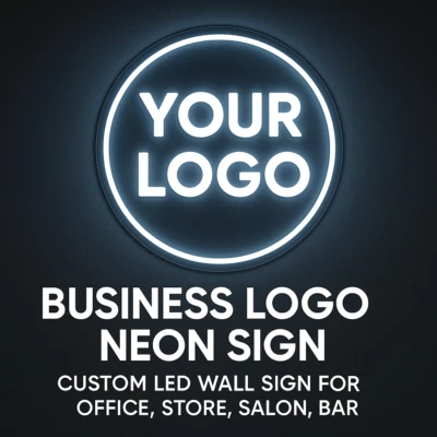 Letrero de neón con logotipo de empresa - Letrero de pared LED personalizado para oficina, tienda, salón, bar Foto 1 de 4