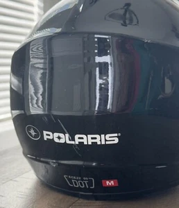 Polaris Youth Size Medium ATV Helmet (51-52cm) in Glossy Black ECE22 05 DOT|used - Picture 1 of 9