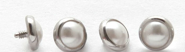 1xSurgical Steel 14G 5mm Silver Pearl MOP MICRO DERMAL ANCHOR HEAD Skin Piercing - Image 1 of 1