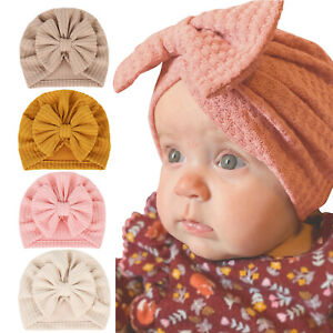 Infant Baby Beanie Turban Hat Girls Bow Knot Cap Newborn Head Wrap Kids Headband