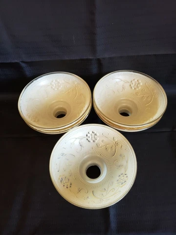 Lot of 5 Vintage Clear Flower Embossed Painted Chandelier Sconce Shades Cover