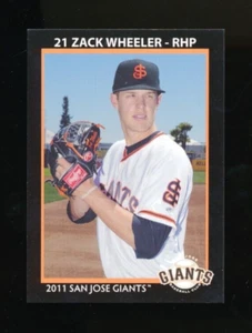 2011 Grandstand San Jose Giants Zack Wheeler #14 pre rookie mint ; gradable - Picture 1 of 5