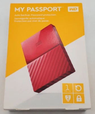 Western Digital My Passport Red 1TB USB 3.0 Hard Drive New Open Box - Image 1 of 3