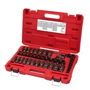 MILWAUKEE Impact Socket Set 6 Point 43 Pc 3/8" Drive SAE & Metric Deep Shockwave - Picture 1 of 12