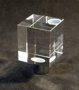 Lamp Finial-MODERN CUBE-Optic Crystal W/Chrome Base - Bild 1 von 5