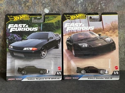 Hot Wheels Premium Fast & Furious Lote 2: 2003 Honda NSX-R + Skyline GTR R32 Foto 1 de 4
