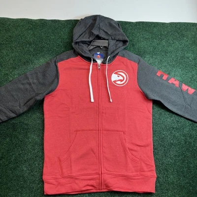 MEN Full Zipper Hoodie Size Medium Red-Charcoal ATLANTA HAWKS Fanatics New - Image 1 of 4