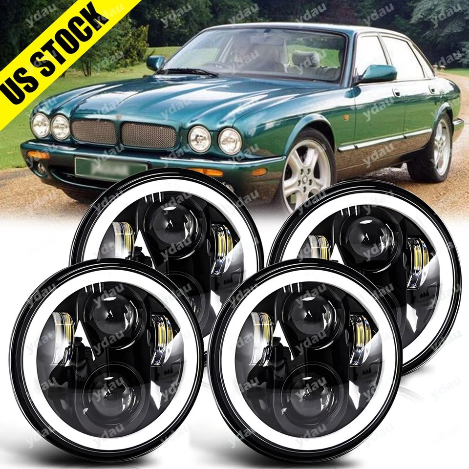 4 piezas faros LED redondos de haz alto bajo de 5,75" 5-3/4 pulgadas para Jaguar XJ XJR XJ8 Foto 1 de 4