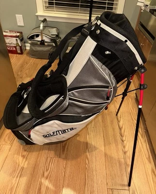 GolfMate Black/Gray/White Carry Stand Bag w/ 8-Way Divider & Cooler Pocket - Image 1 of 4