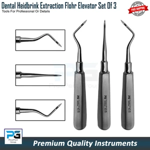 3 x Elevador de Raíz Flohr Dentista Quirúrgico Tirando Dientes Herramientas de Extracción de Dientes CE - Imagen 1 de 8
