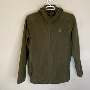 Spyder Active Pro Web Veste zippée intégrale militaire vert poches sweat à capuche polaire XL - Photo 1/11