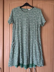 FatFace Women's Simone Jersey Dress 16 Green Patterned Excellent Cond - Picture 1 of 5