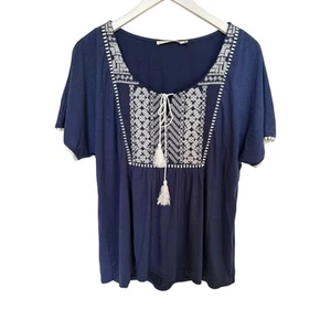 Boutique Embroidered Flowy Top 3X - Picture 1 of 4