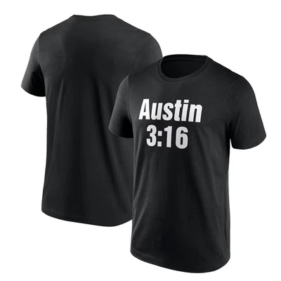 WWE Men's Graphic Wrestling T-Shirt Steve Austin Black Top - New - Image 1 of 3
