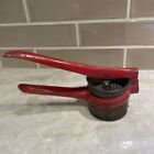 VINTAGE 1930's-'40 POTATO RICER MASHER by HANDY THINGS USA  RED IRON HANDLE