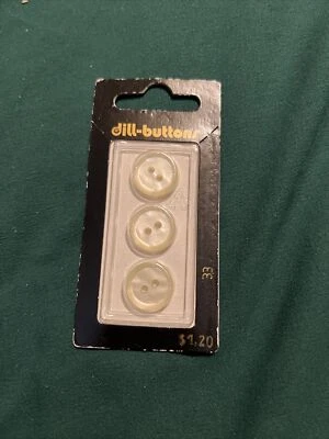 Pearl Colored Dill Buttons Style 33 Size 5/8 15mm - Image 1 of 2