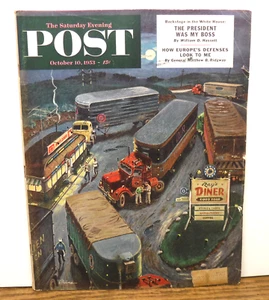 Saturday Evening Post October 10, 1953 Ben Prins cover 1950's Ads, Styles, Autos - Picture 1 of 14