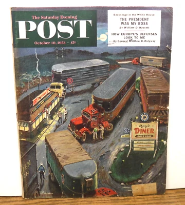 Saturday Evening Post October 10, 1953 Ben Prins cover 1950's Ads, Styles, Autos - Image 1 of 4